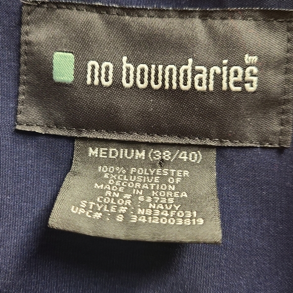 Vintage 90s No Boundaries Navy Blue Shirt with Silver Flames - Picture 4 of 5